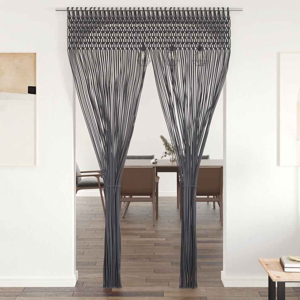 Gordijn macramé 140x240 cm katoen antraciet