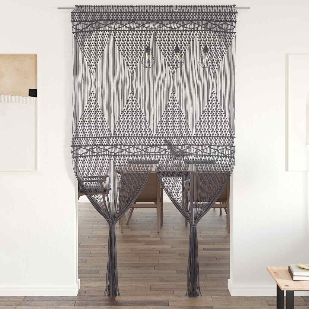 Gordijn macramé 140x240 cm katoen antraciet