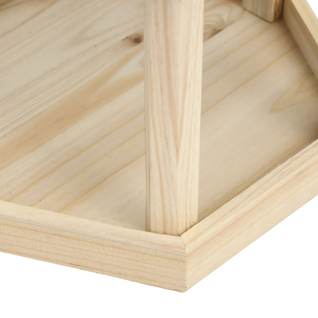 Vogelvoeder achthoekig 33x30 cm massief vurenhout