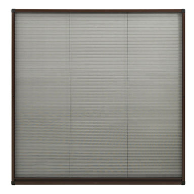 Raamhor plissé 120x120 cm aluminium bruin