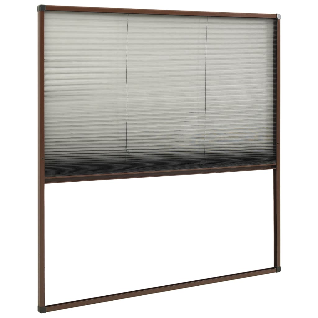 Raamhor plissé 120x120 cm aluminium bruin