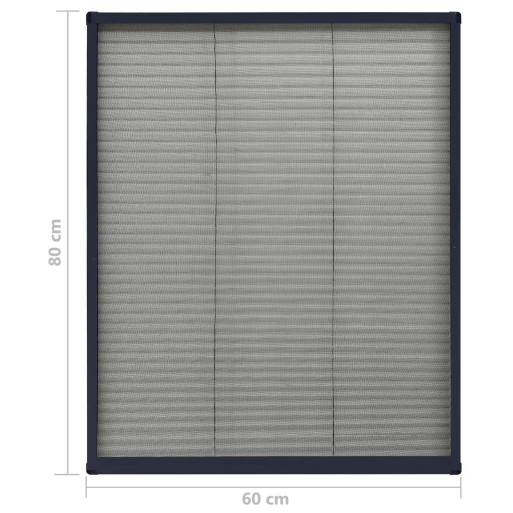Raamhor plissé 60x80 cm aluminium antracietkleurig