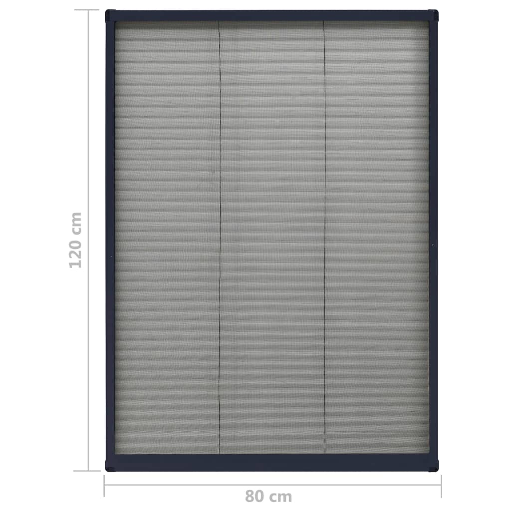 Raamhor plissé 80x120 cm aluminium antracietkleurig
