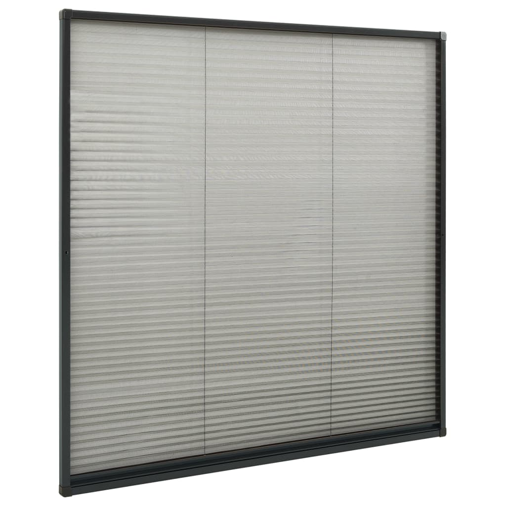 Raamhor plissé 120x120 cm aluminium antraciet