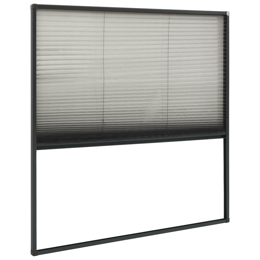 Raamhor plissé 120x120 cm aluminium antraciet