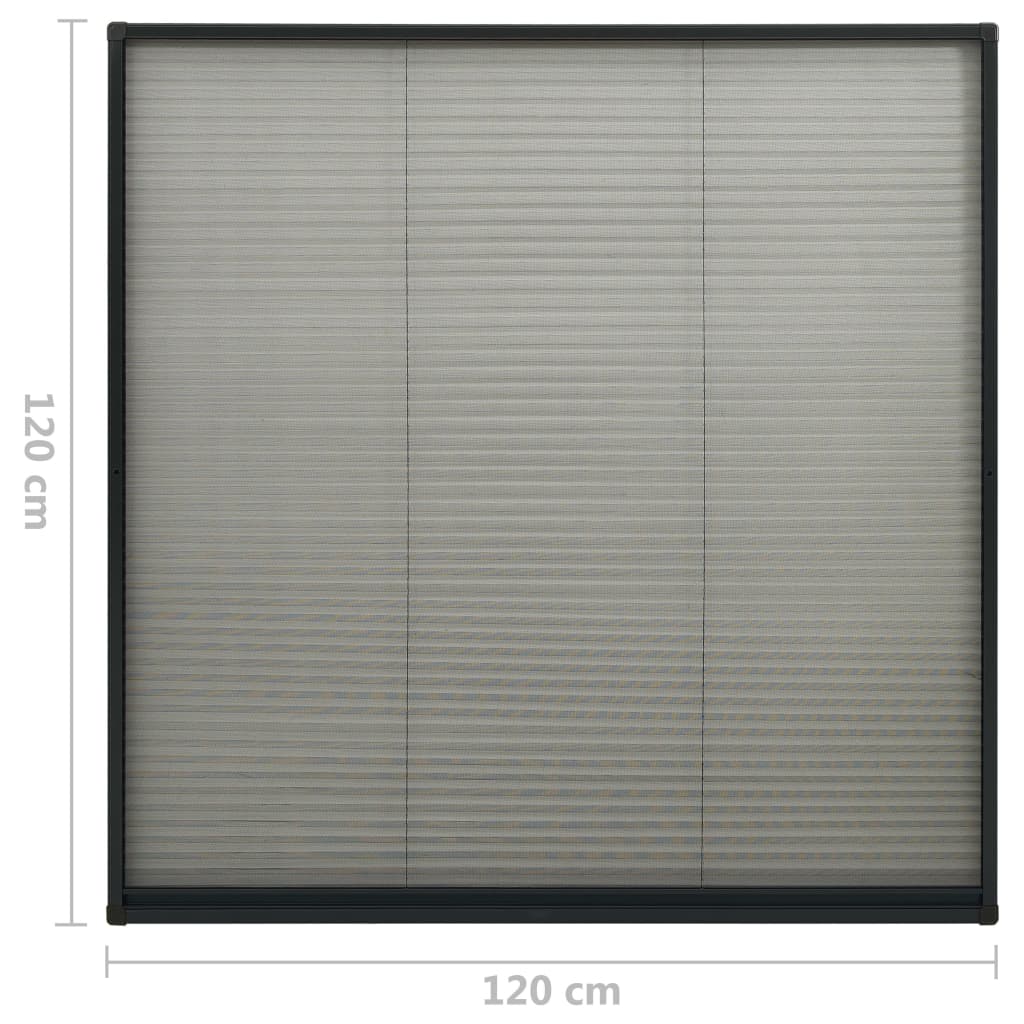 Raamhor plissé 120x120 cm aluminium antraciet