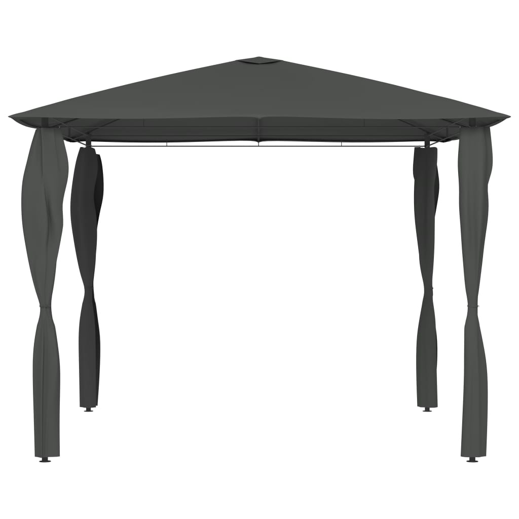 Prieel met paalhoezen 160 g/m² 3x3x2,6 m antracietkleurig