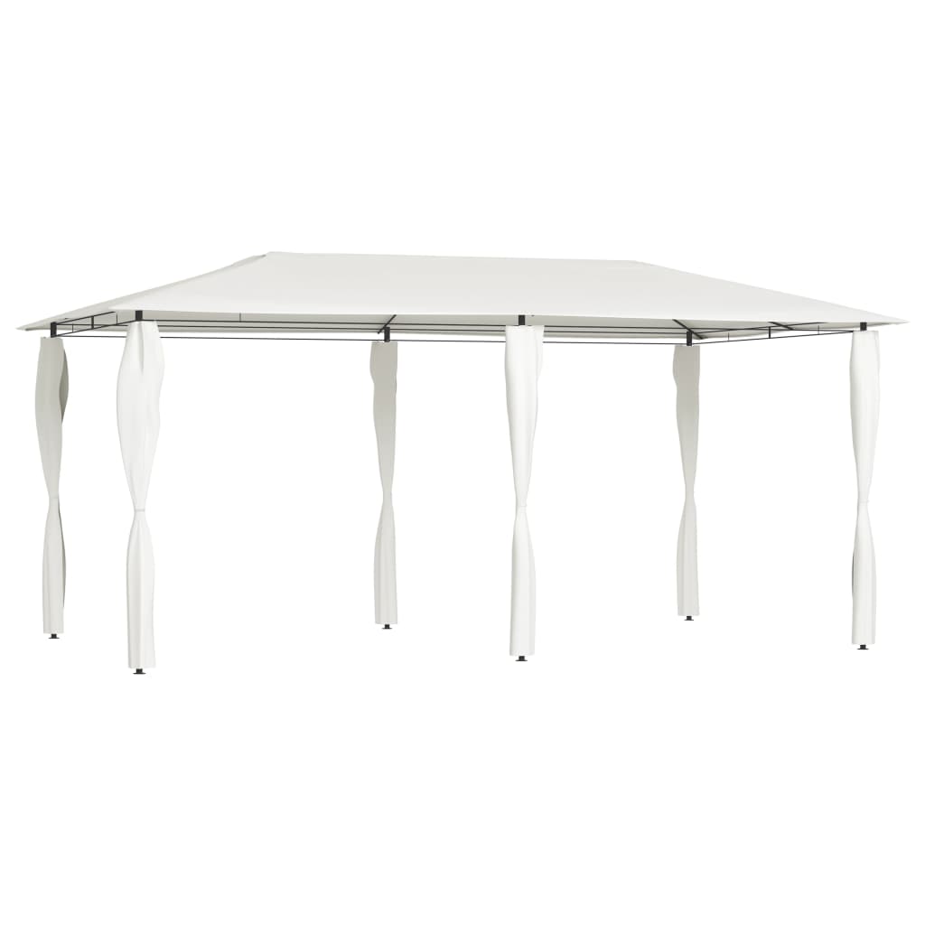Prieel met paalhoezen 160 g/m² 2,98x5,3x2,59 m crèmekleurig