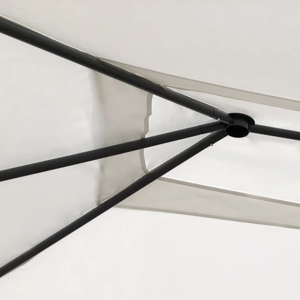 Prieel met paalhoezen 160 g/m² 2,98x5,3x2,59 m crèmekleurig