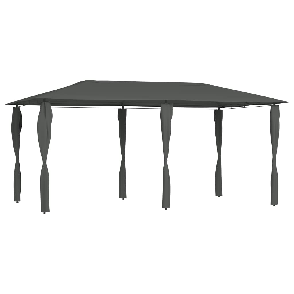 Prieel met paalhoezen 160 g/m² 2,98x5,3x2,59 m antracietkleurig