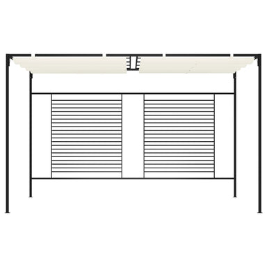 Prieel met uittrekbaar dak 180 g/m² 3x4x2,3 m crèmekleurig