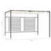Prieel met uittrekbaar dak 180 g/m² 3x4x2,3 m crèmekleurig