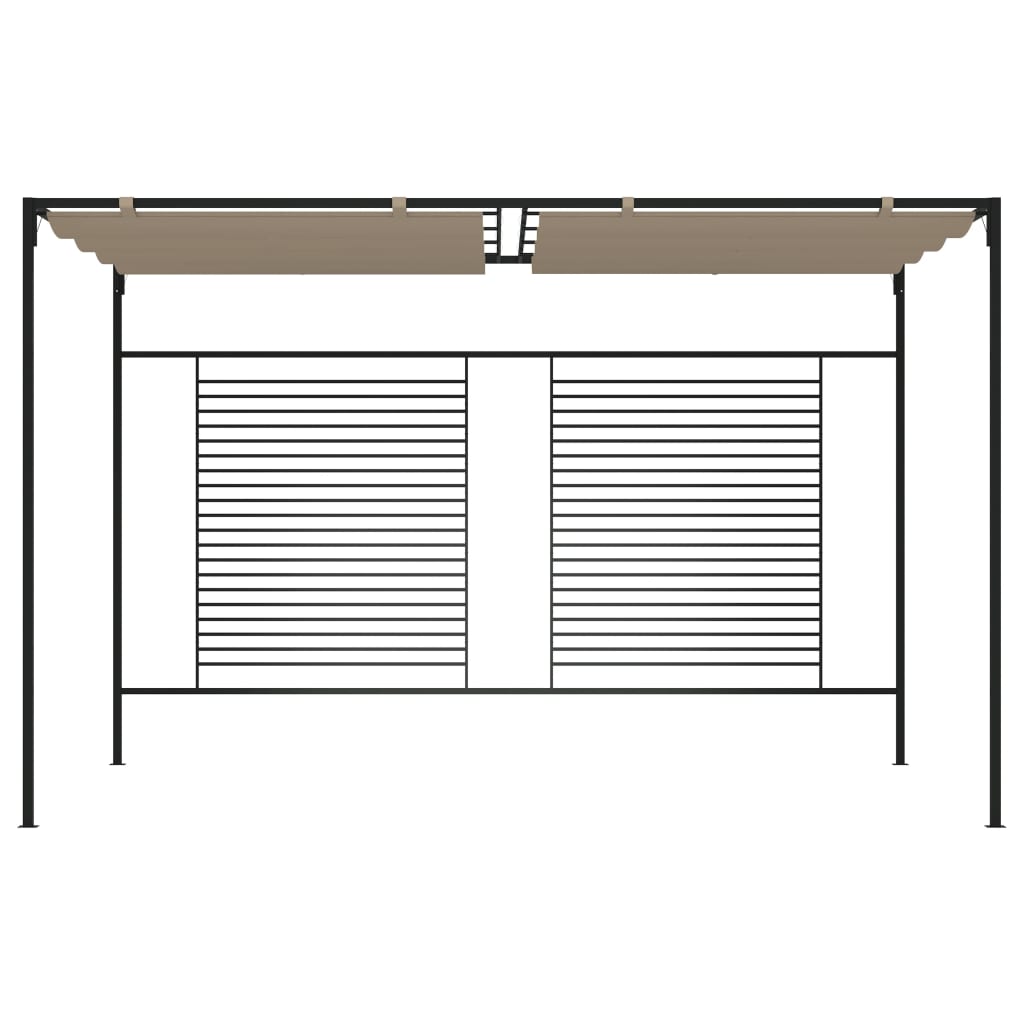Prieel met uittrekbaar dak 180 g/m² 3x4x2,3 m taupe