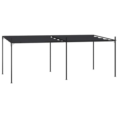 Prieel met uittrekbaar dak 600x300x233 cm antracietkleurig