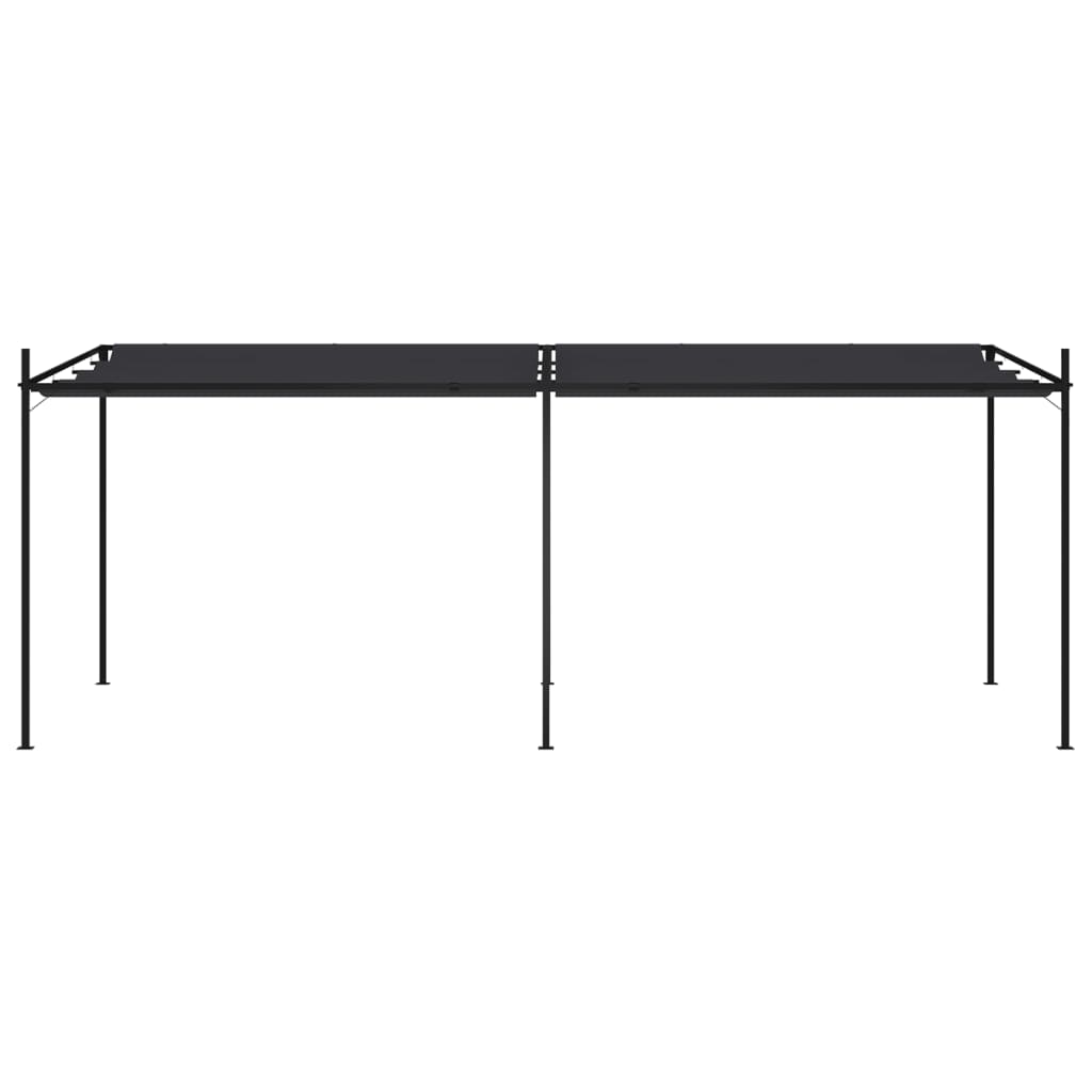Prieel met uittrekbaar dak 600x300x233 cm antracietkleurig