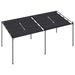 Prieel met uittrekbaar dak 600x300x233 cm antracietkleurig