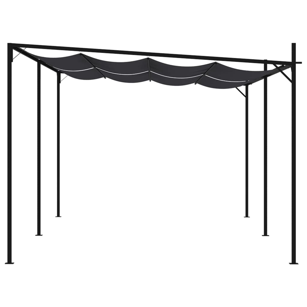 Prieel met uittrekbaar dak 600x300x233 cm antracietkleurig