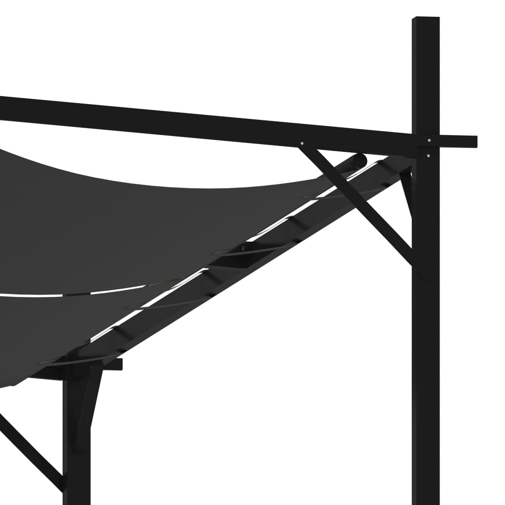 Prieel met uittrekbaar dak 600x300x233 cm antracietkleurig