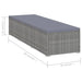 3-delige Ligbeddenset met theetafel poly rattan grijs