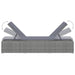 3-delige Ligbeddenset met theetafel poly rattan grijs