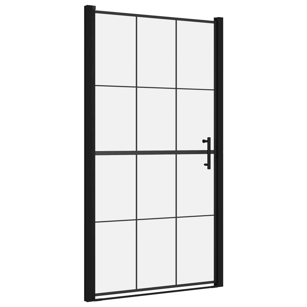 Douchedeur 100x178 cm gehard glas zwart