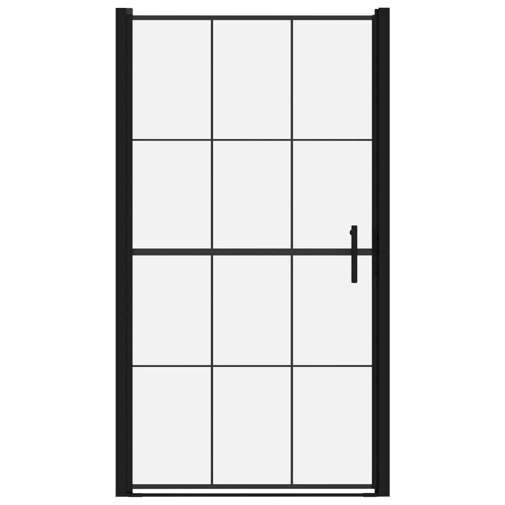 Douchedeur 100x178 cm gehard glas zwart