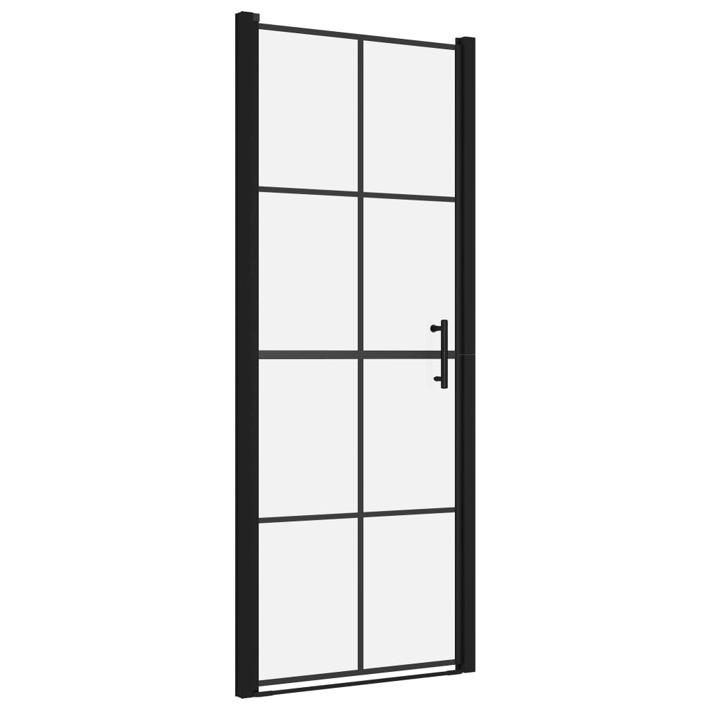 Douchedeur 91x195 cm gehard glas zwart