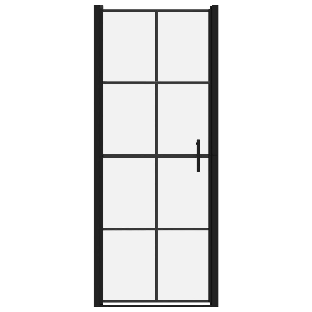 Douchedeur 91x195 cm gehard glas zwart