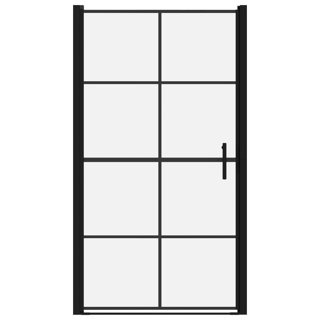 Douchedeur 100x178 cm gehard glas zwart