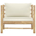Tuinbank Met Crèmewitte Kussens Bamboe 1 Fauteuil