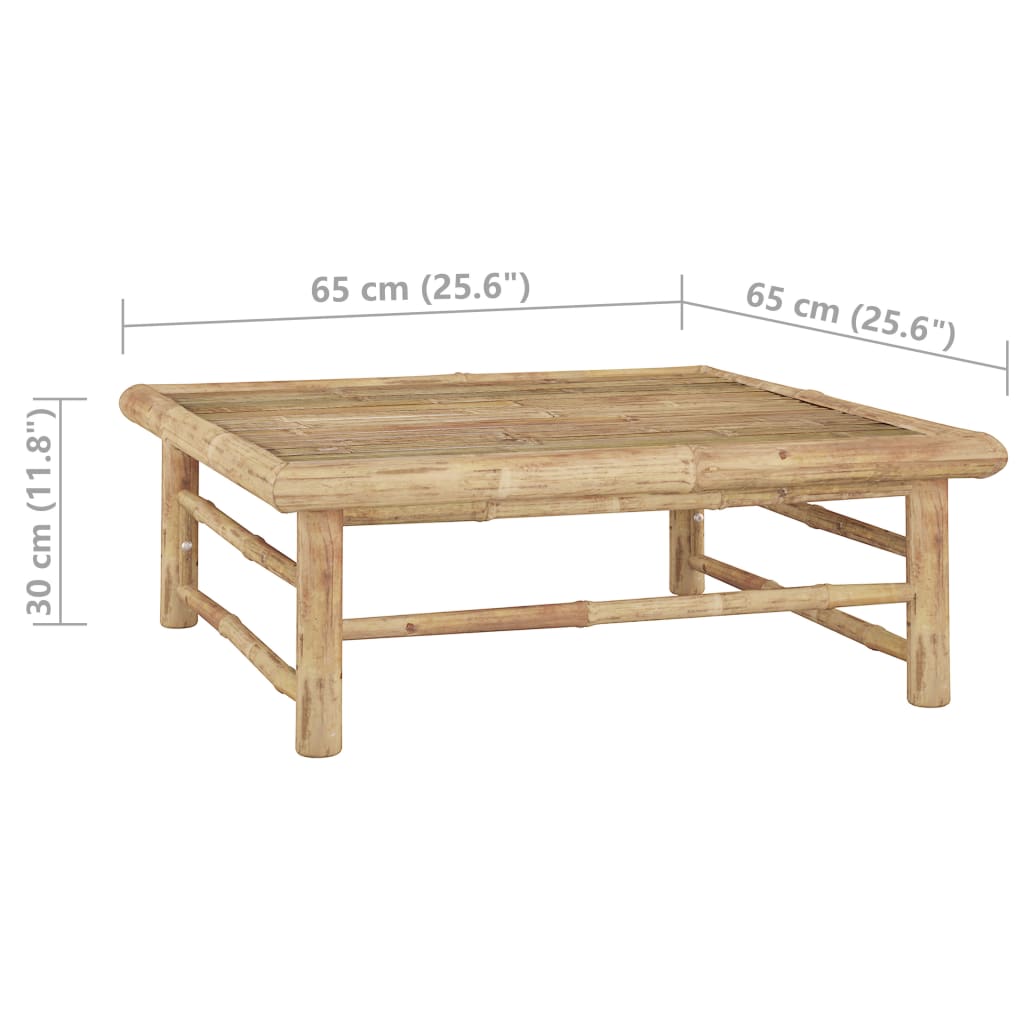 Tuintafel 65X65X30 Cm Bamboe 1 Wit