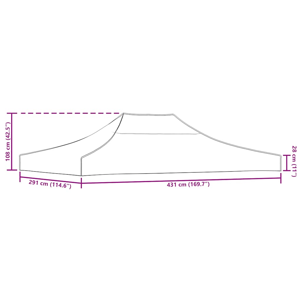 Partytentdak 270 g/m² 4,5x3 m crèmekleurig