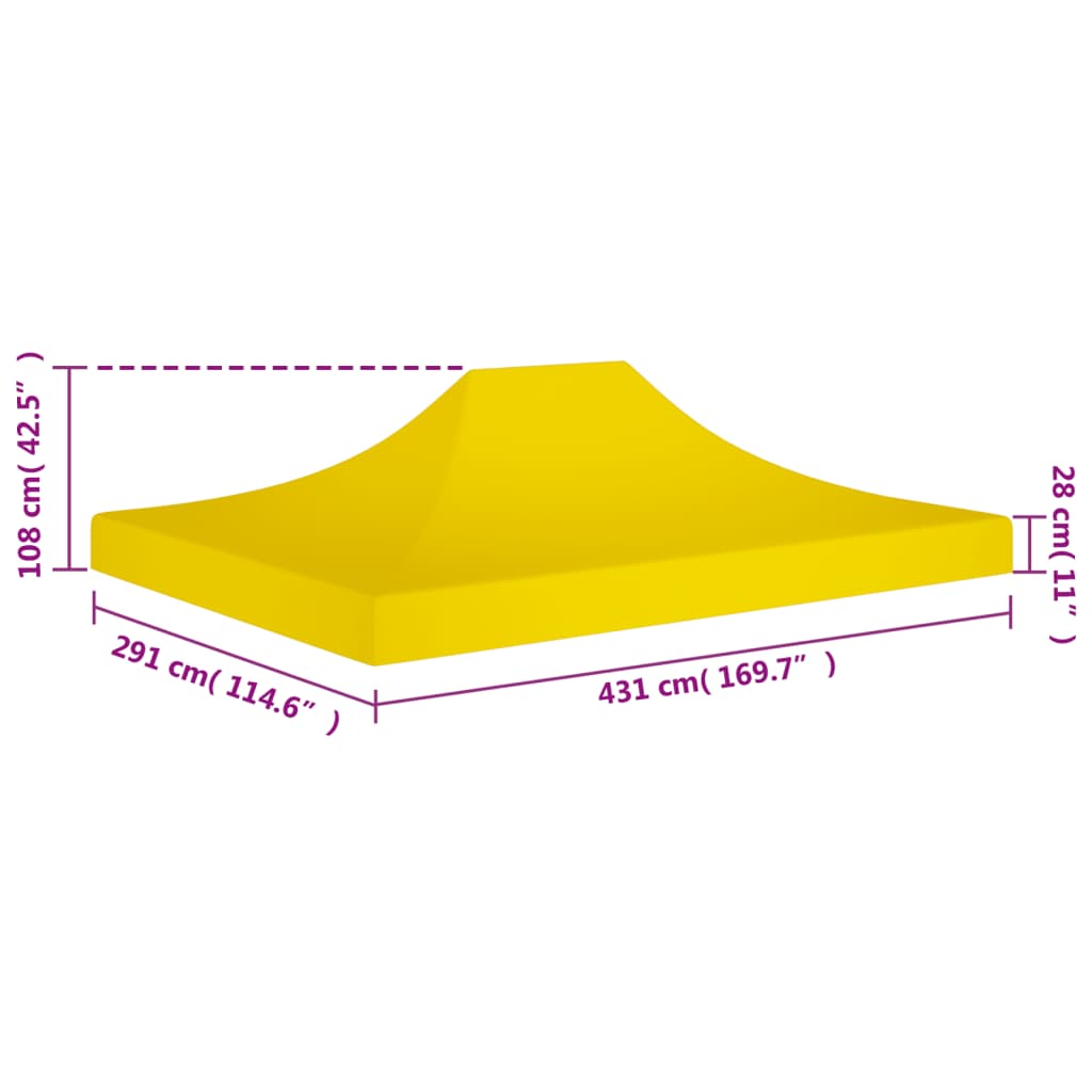 Partytentdak 270 g/m² 4,5x3 m geel