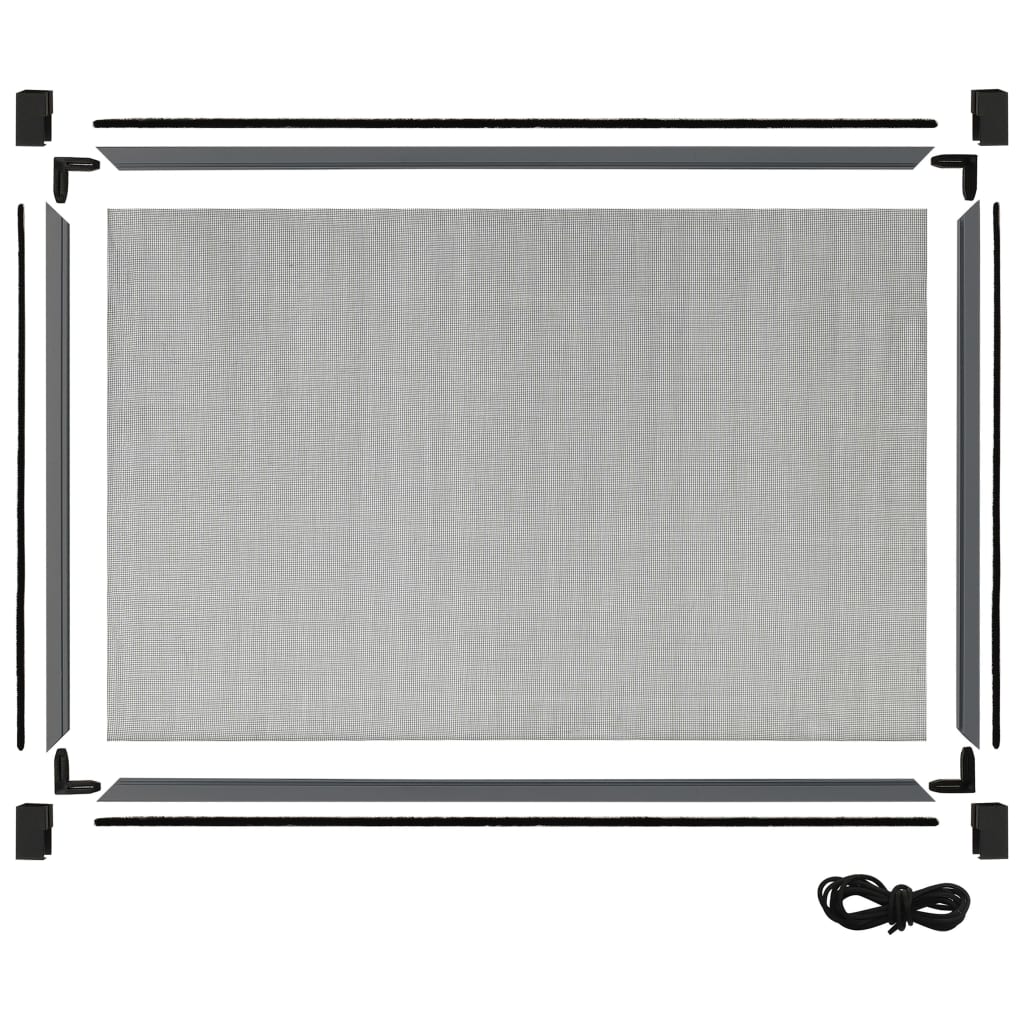 Raamhor uitschuifbaar (75-143)x50 cm antracietkleurig