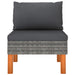 Middenbank Poly Rattan En Massief Eucalyptushout 1 Grijs