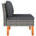 Middenbank Poly Rattan En Massief Eucalyptushout 1 Grijs