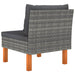 Middenbank Poly Rattan En Massief Eucalyptushout 1 Grijs