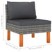 Middenbank Poly Rattan En Massief Eucalyptushout 1 Grijs
