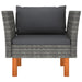 Tuinbank Poly Rattan En Massief Eucalyptushout 1 Grijs Fauteuil