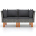 Hoekbanken 2 St Poly Rattan En Massief Eucalyptushout 1 Grijs Hoekbank (linkerarmleuning) + hoekbank (rechterarmleuning)