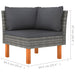Hoekbanken 2 St Poly Rattan En Massief Eucalyptushout 1 Grijs Hoekbank (linkerarmleuning) + hoekbank (rechterarmleuning)