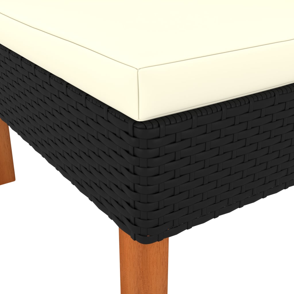 Hoekbank Poly Rattan En Massief Eucalyptushout 1 Zwart