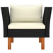 Tuinbank Poly Rattan En Massief Eucalyptushout 1 Zwart Fauteuil