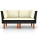 Hoekbanken 2 St Poly Rattan En Massief Eucalyptushout 1 Zwart Hoekbank (linkerarmleuning) + hoekbank (rechterarmleuning)