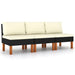 Middenbanken 3 St Poly Rattan En Massief Eucalyptushout 1 Zwart Middenbank (3 st)