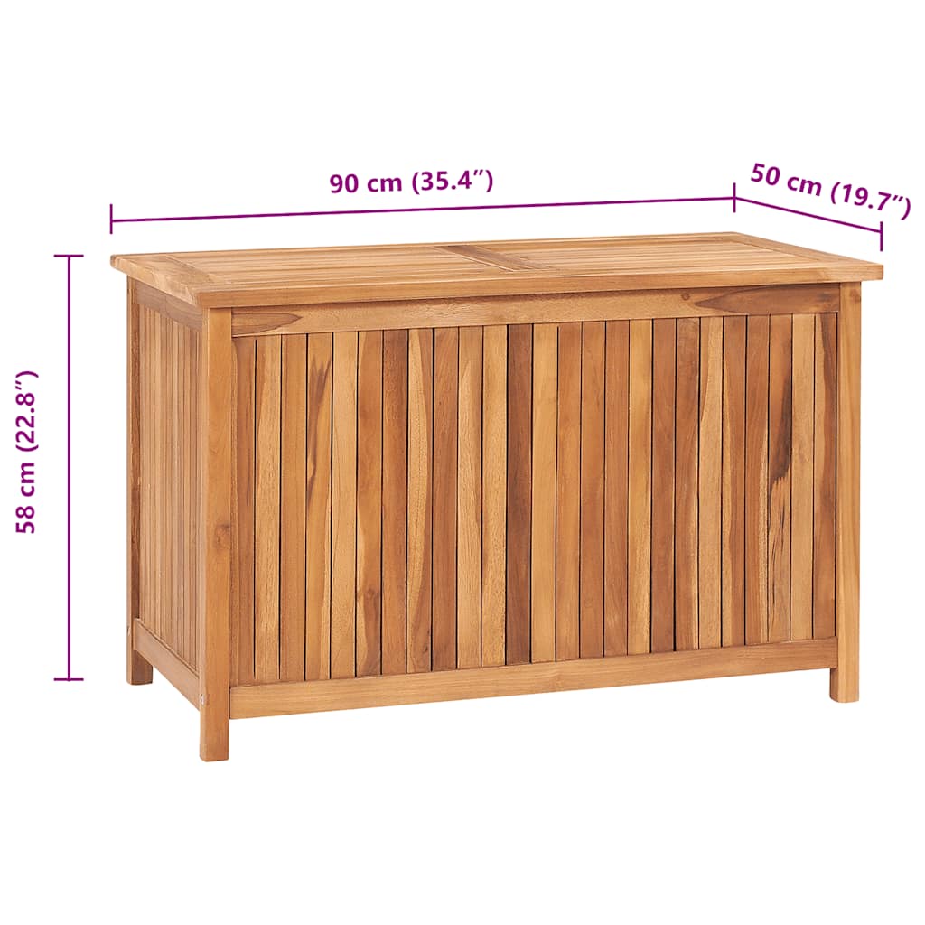 Opbergbox 90x50x58 cm massief teakhout