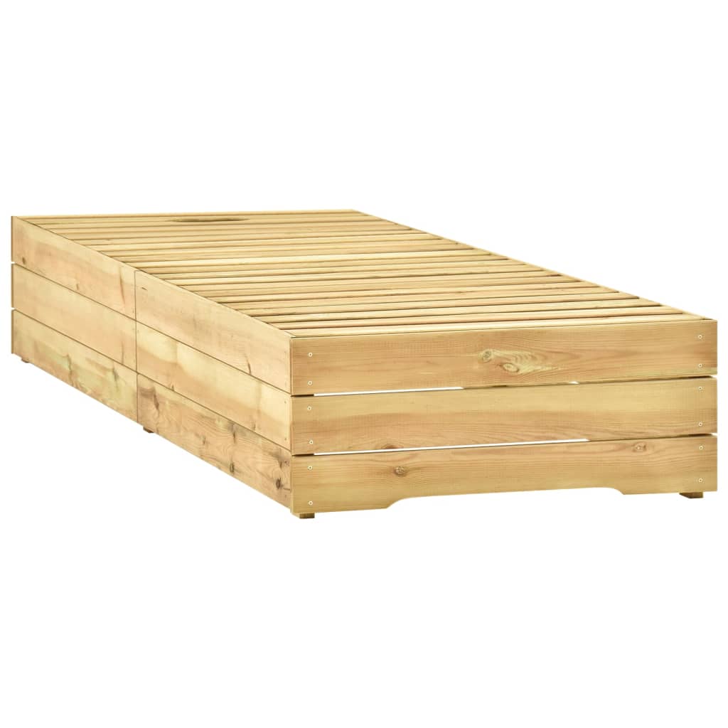 Ligbed met tafel groen geïmpregneerd grenenhout