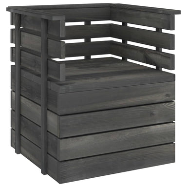 Tuinfauteuil Pallet Massief Grenenhout Donkergrijs 1