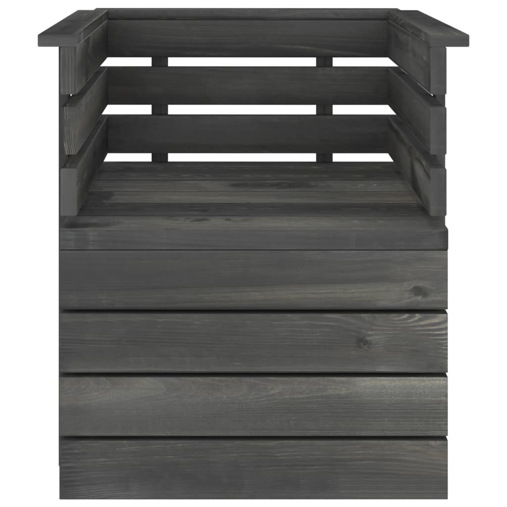 Tuinfauteuil Pallet Massief Grenenhout Donkergrijs 1