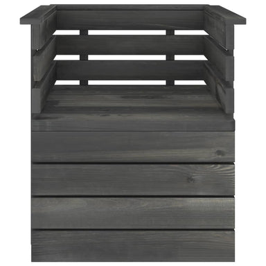 Tuinfauteuil Pallet Massief Grenenhout Donkergrijs 1